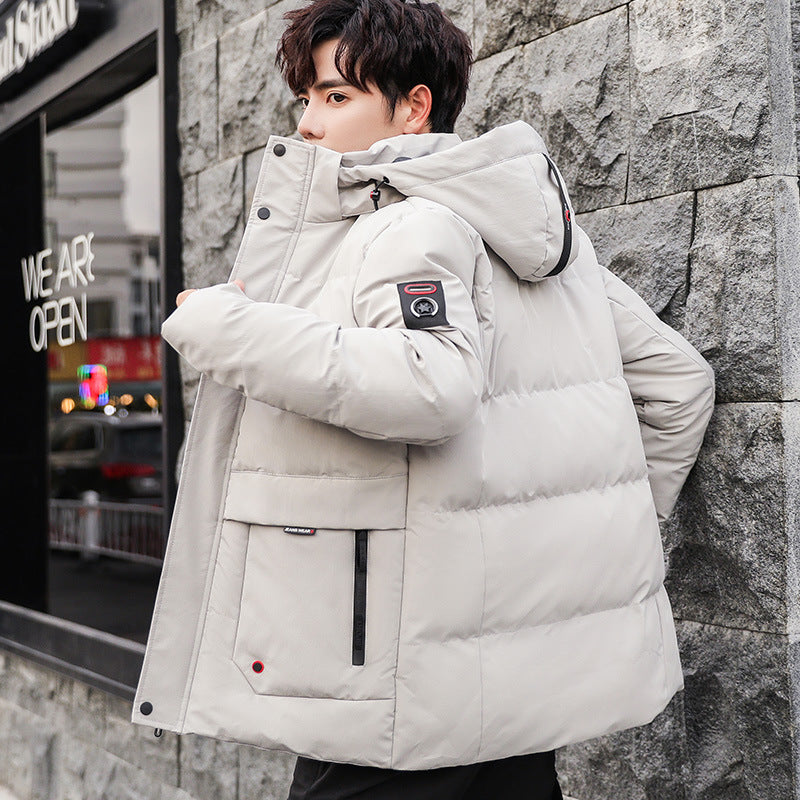 Herren gesteppte Kapuzenjacke mit Utility-Taschen und winddichter Isolierung Echoarchiv
