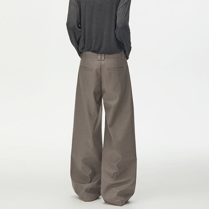Herren Extraweite hochgeschnittene Bundfalten-Hose mit weitem Schlag Echo Archiv
