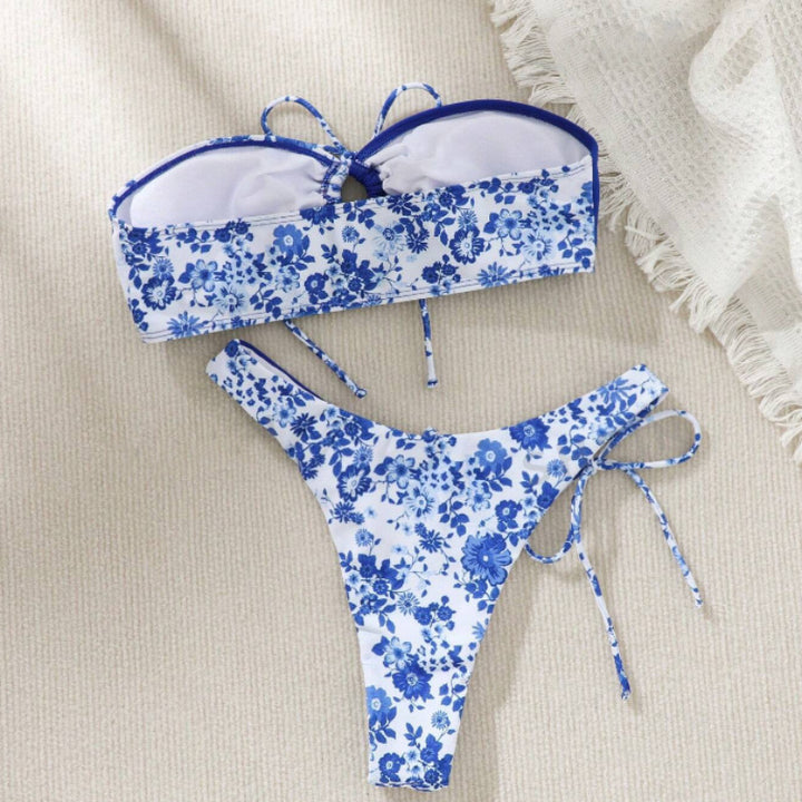Damen Bandeau-Bikini Set mit floralem Design Echo Archiv