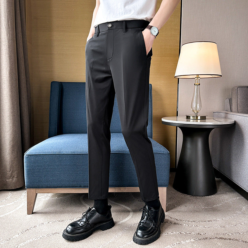 Herren elegante Slim-Fit Hose mit hohem Bund und praktischen Taschen Echoarchiv