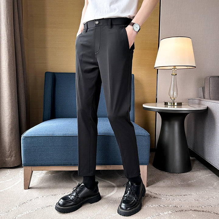 Herren elegante Slim-Fit Hose mit hohem Bund und praktischen Taschen Echoarchiv