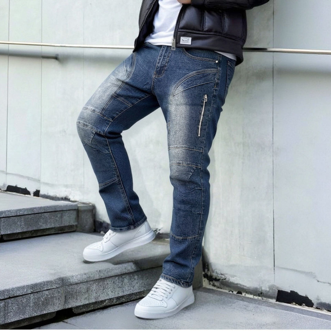Herren Modische Cargo-Jeans mit Reißverschluss Echoarchiv