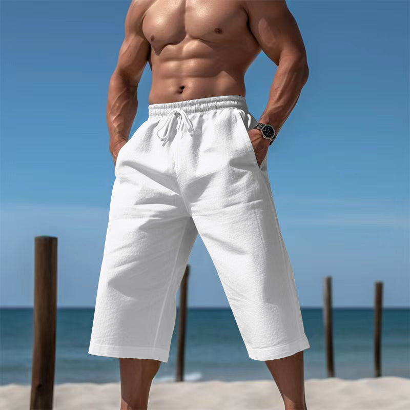 Herren nan lässige knielange Bermuda-Shorts mit elastischem Bund und Tunnelzug Echoarchiv