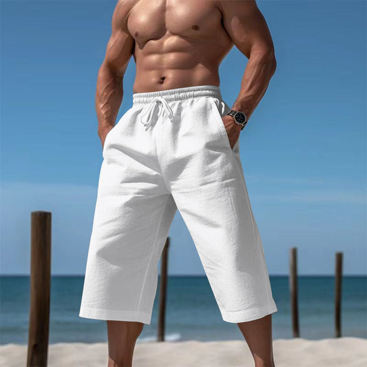 Herren nan lässige knielange Bermuda-Shorts mit elastischem Bund und Tunnelzug Echoarchiv