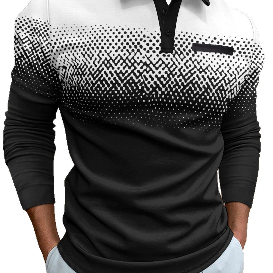 Herren Poloshirt mit modernem Farbverlauf und stylischen Kontrastdetails Echoarchiv