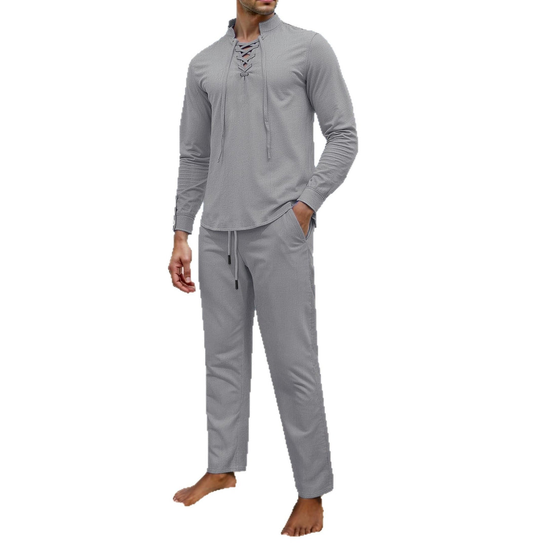 Herren Elegantes Freizeit-Set mit atmungsaktivem Oberteil und bequemen Hosen Echoarchiv