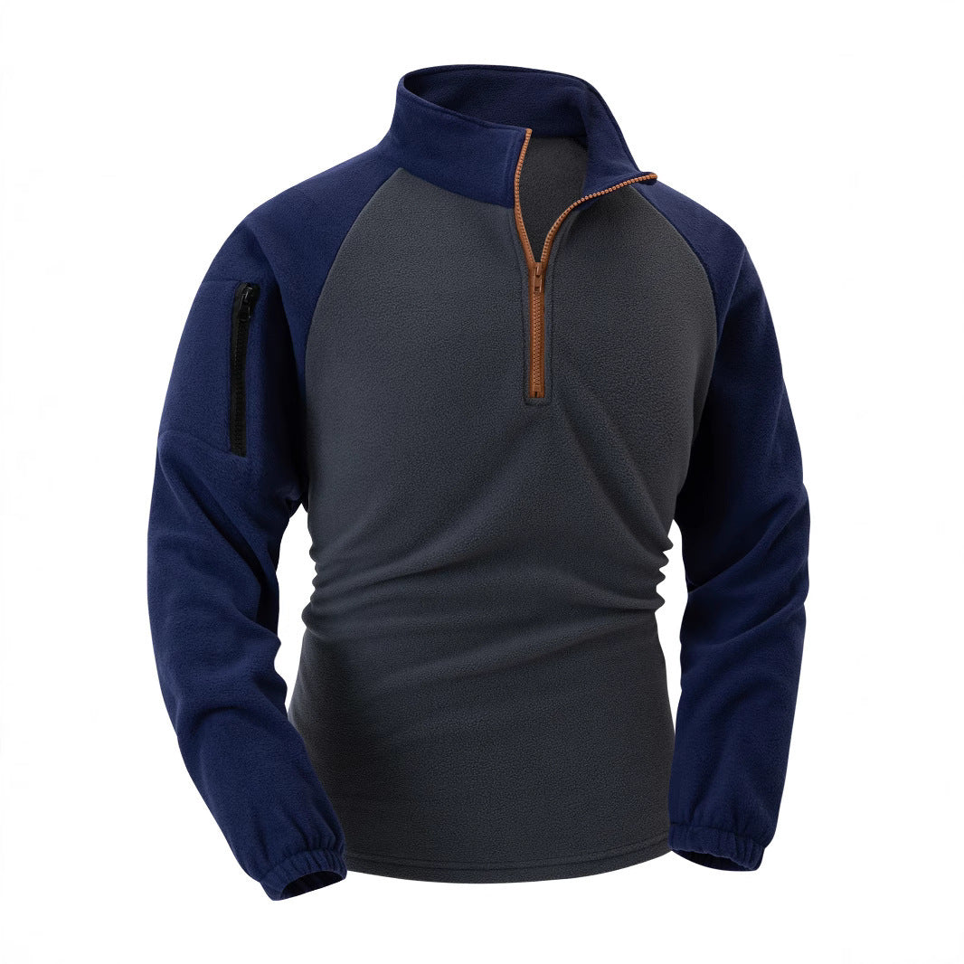 Herren Fleece-Pullover mit halbem Reißverschluss und praktischen Taschen Echoarchiv