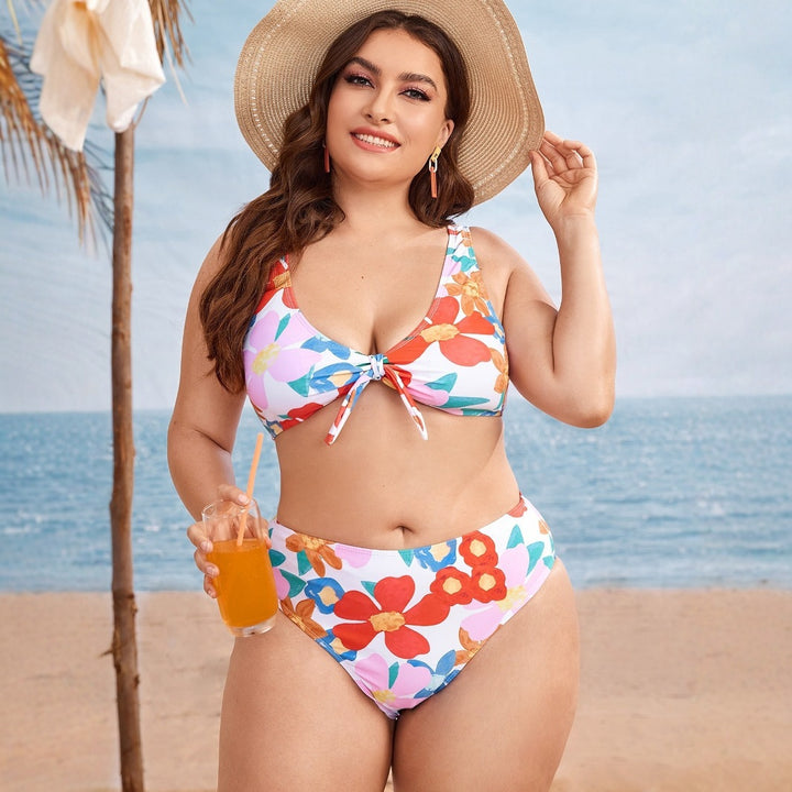 Damen Hochgeschnittenes Bikini-Set mit floralem Design Echo Archiv