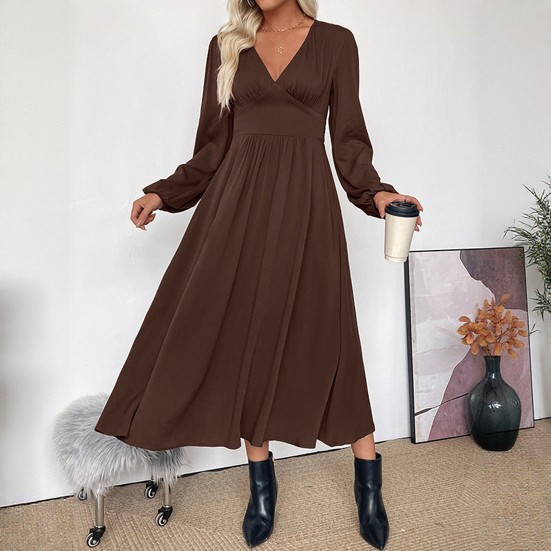 Damen Elegantes Langarm Maxikleid Echo Archiv