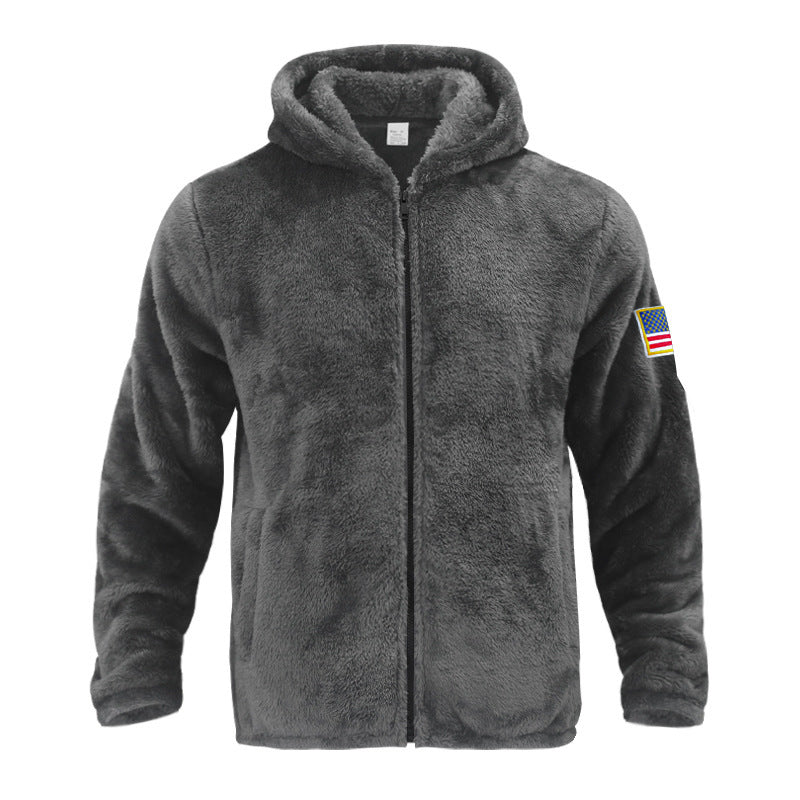 Herren kuschelige Fleecejacke mit Kapuze und praktischen Reißverschlusstaschen Echoarchiv