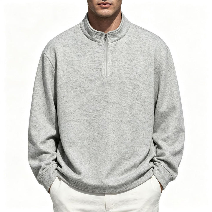 Herren Halbzip-Sweatshirt mit Stehkragen und melierter Struktur Echo Archiv