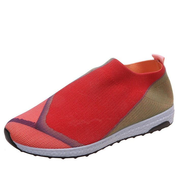 Damen Leichte Strick-Slipper-Sneaker ohne Schnürung mit atmungsaktivem Mesh und gedämpfter Plateausohle – Lioré
