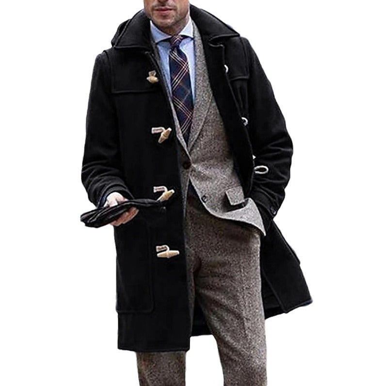 Herren eleganter Dufflecoat mit hochwertigen Details und traditionellem Design Echoarchiv