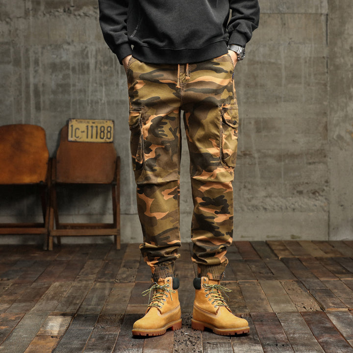 Herren Camouflage Cargo-Jogginghose mit elastischem Bund, Bündchen und Mehrfach-Taschen Echo Archiv