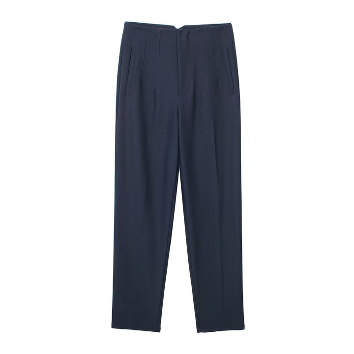 Damen Hochtaillierte tapered Anzughose mit Bügelfalte und Paspeltaschen Echo Archiv