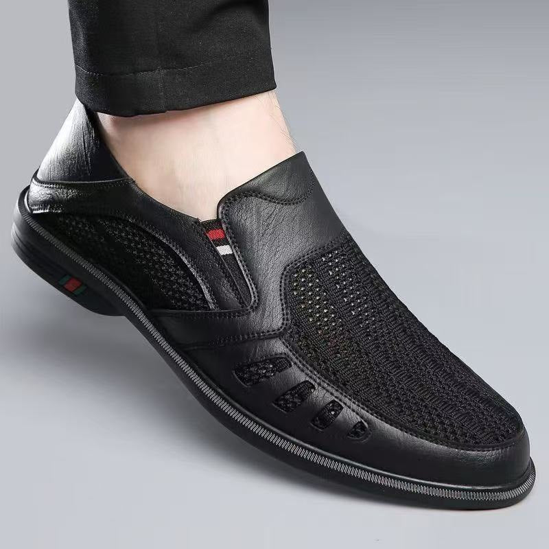 Herren Atmungsaktive Slipper aus Leder Echoarchiv