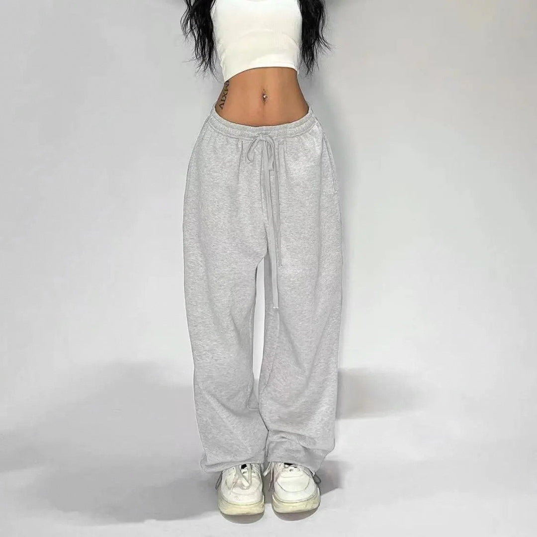 Damen nan weit geschnittene Loungehose mit hohem Bund extra weitem Bein und Tunnelzug Echo Archiv