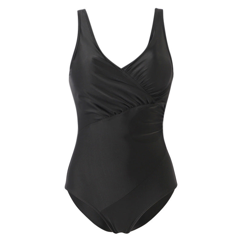 Damen Eleganter Einteiler Badeanzug mit Wickeloptik Echo Archiv