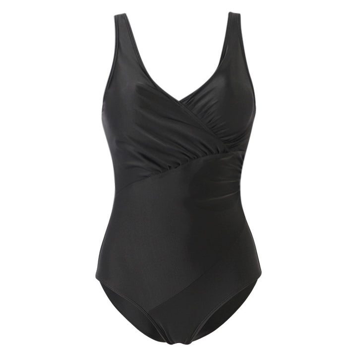 Damen Eleganter Einteiler Badeanzug mit Wickeloptik Echo Archiv