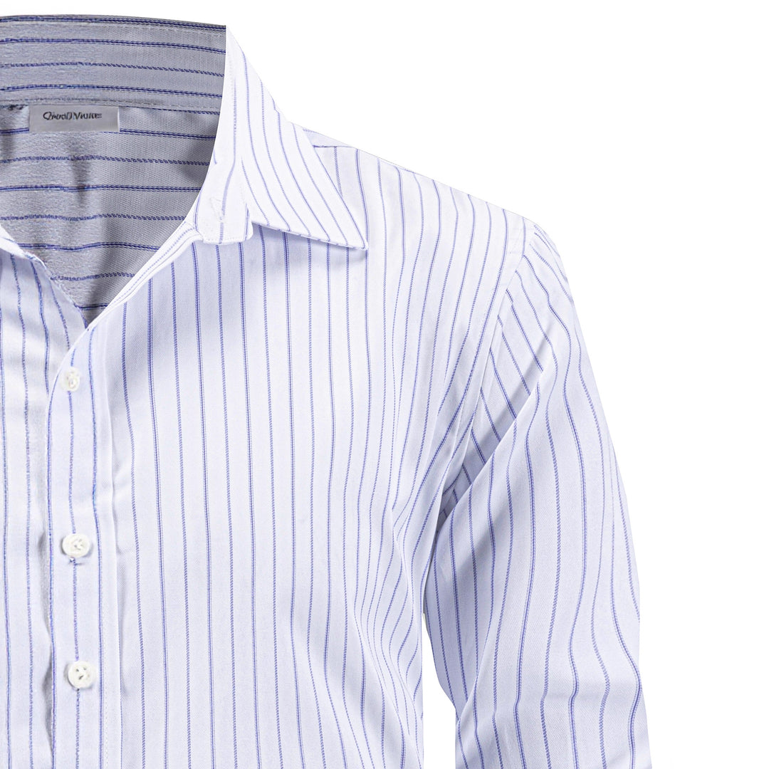 Herren elegantes gestreiftes Langarmhemd Echoarchiv
