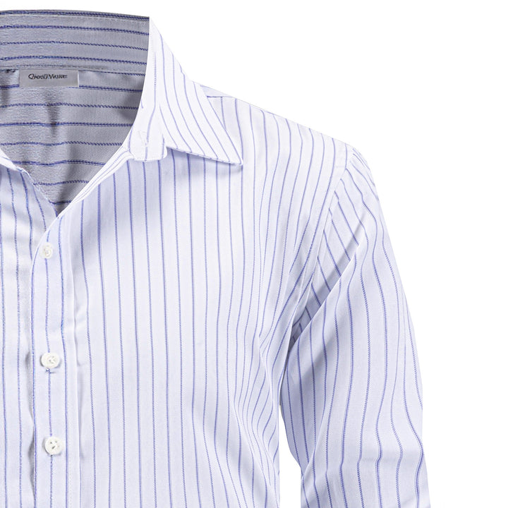 Herren elegantes gestreiftes Langarmhemd Echoarchiv