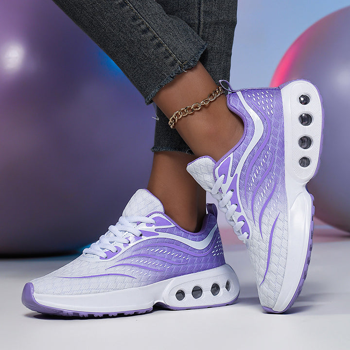 Damen nan sportive Strick-Laufschuhe mit belüfteter Luftkammersohle und ergonomischer Abrollsohle Echo Archiv