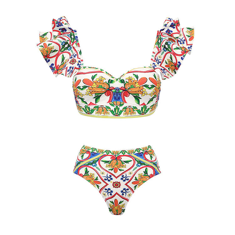 Damen Bikini-Top und Wickelrock Set Echo Archiv