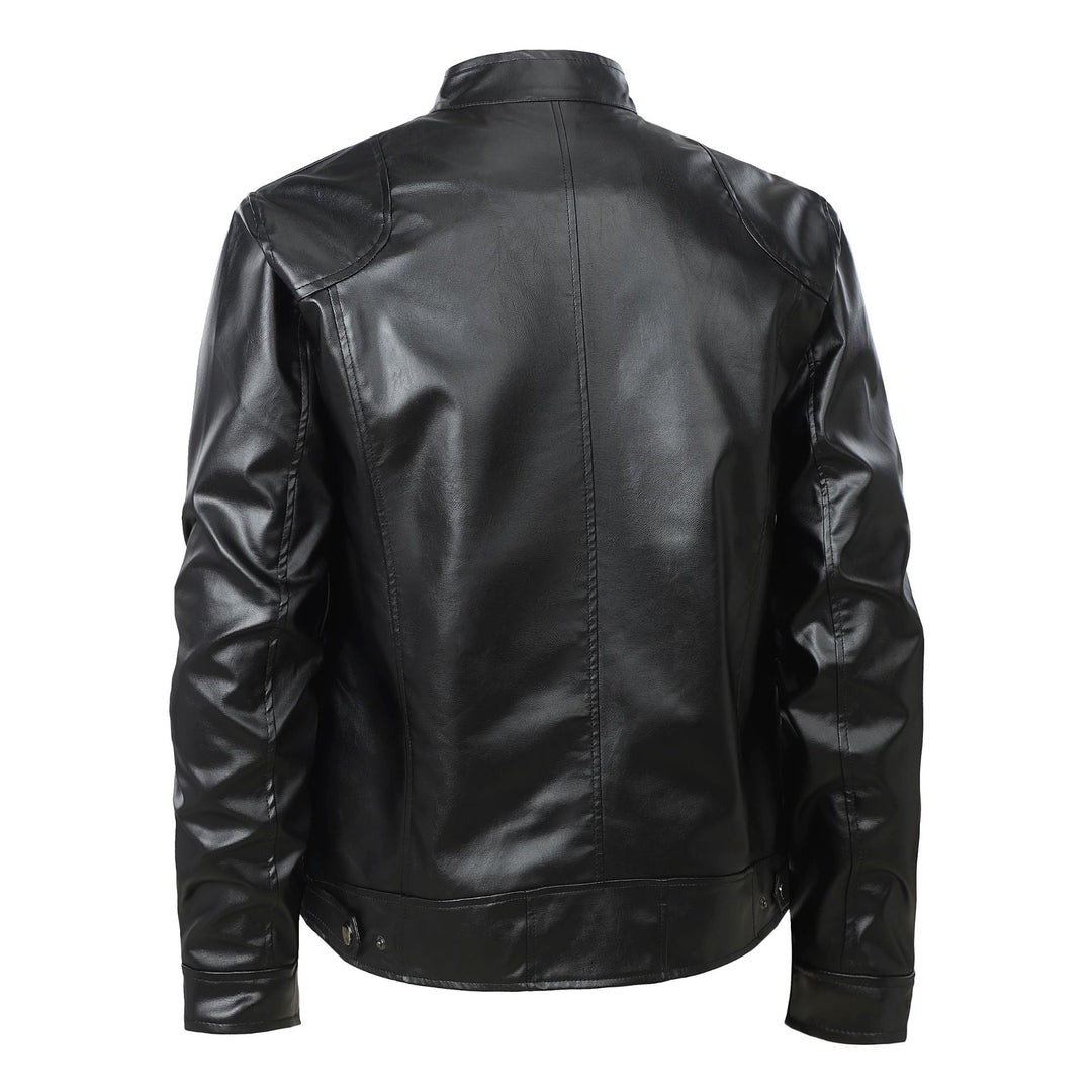 Herren Stilvolle Lederjacke mit Kapuze Echo Archiv