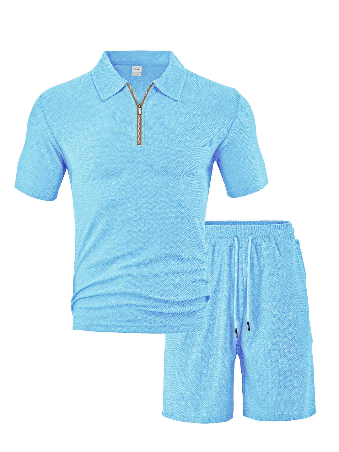 Herren sportliches Kurzarm-Set mit stylischem Reißverschluss und elastischem Bund Echoarchiv