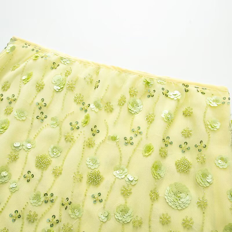 Damen Minirock mit funkelnden Pailletten und floralem Design Echo Archiv