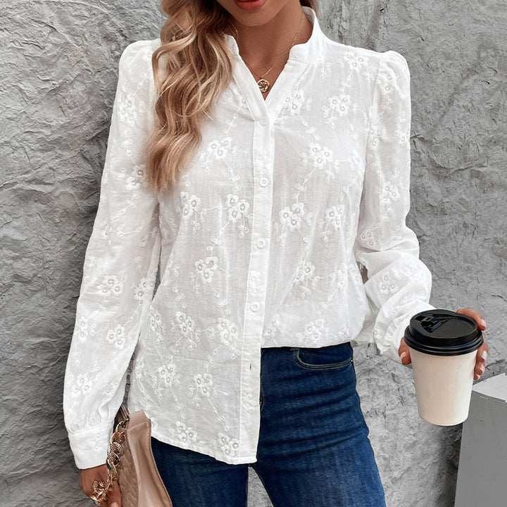 Damen Elegante Bluse mit floralen Stickereien Echo Archiv