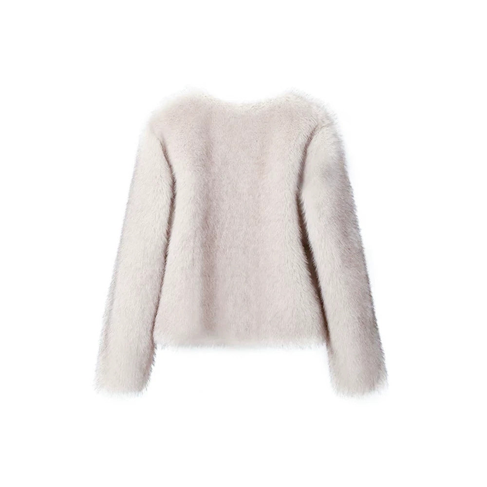 Damen Kurzer Boxy-Blouson aus dichtem hochflorigem Kunstpelz mit kastiger Silhouette Echo Archiv