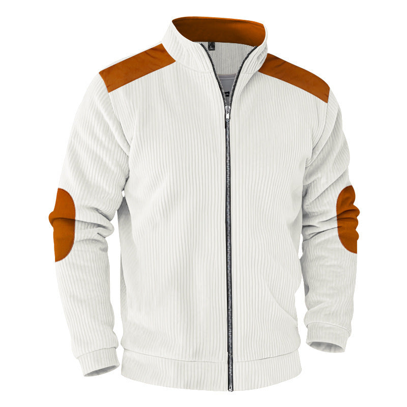 Herren sportliche Jacke mit strukturierten Ärmeln und Stehkragen Echoarchiv