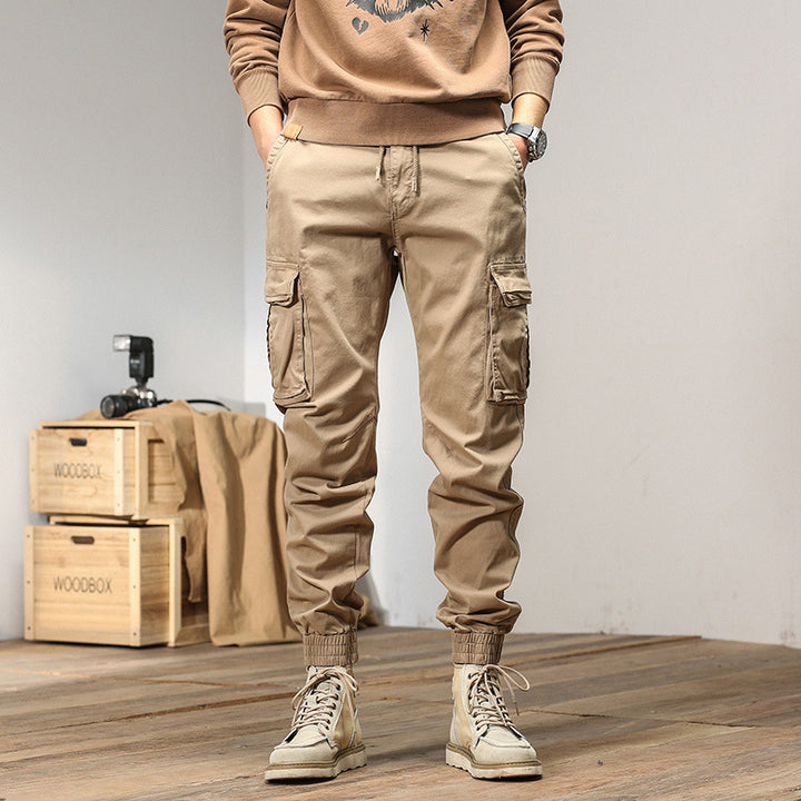 Herren Cargo-Joggerhose im Tactical-Streetstyle mit elastischem Bund, Klapp‑Utility‑Taschen und gerippten Beinabschlüssen Echo Archiv