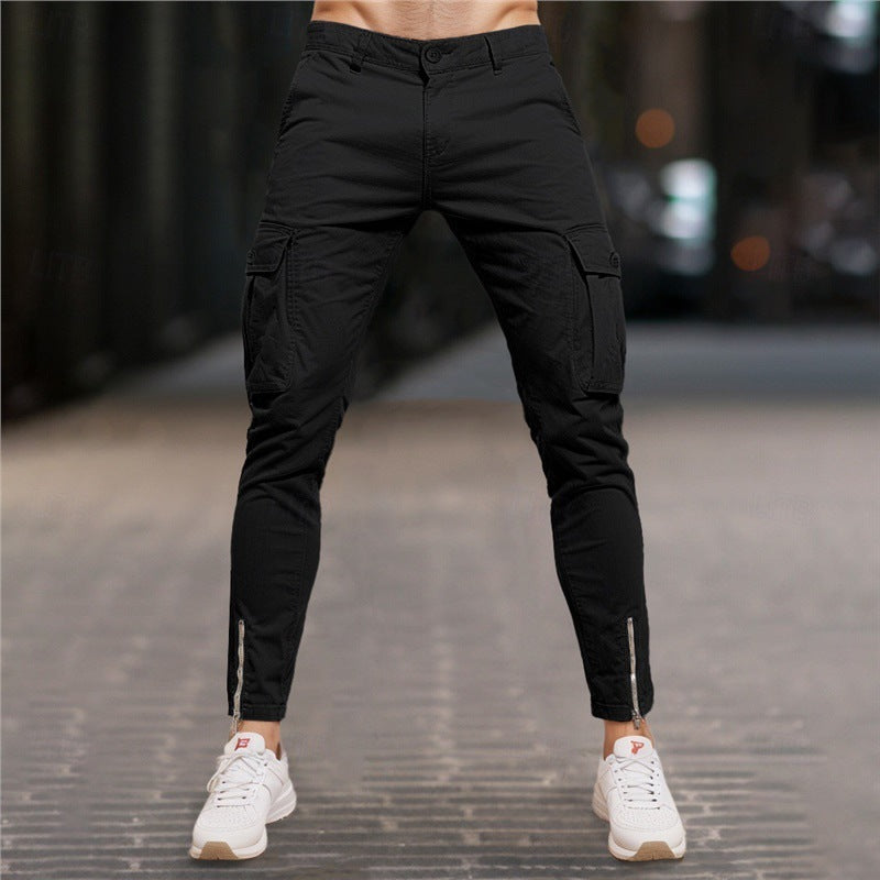 Herren Moderne Cargo-Hose mit Reißverschluss Echoarchiv