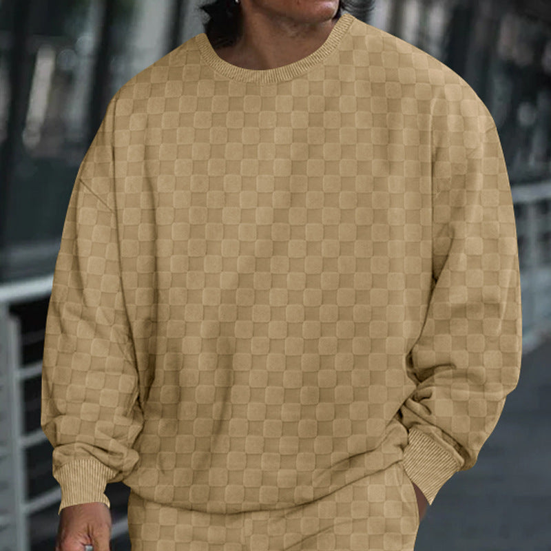 Herren lässiger Oversize-Pullover mit strukturierter Oberfläche und weitem Schnitt Echoarchiv