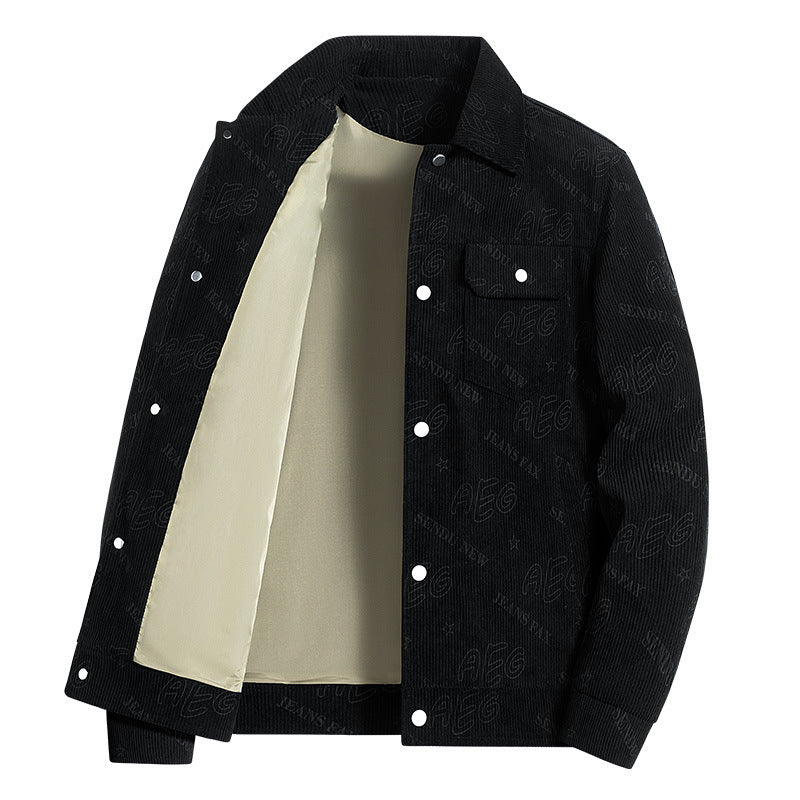 Herren Lässige Cordjacke mit praktischem Druck Echo Archiv