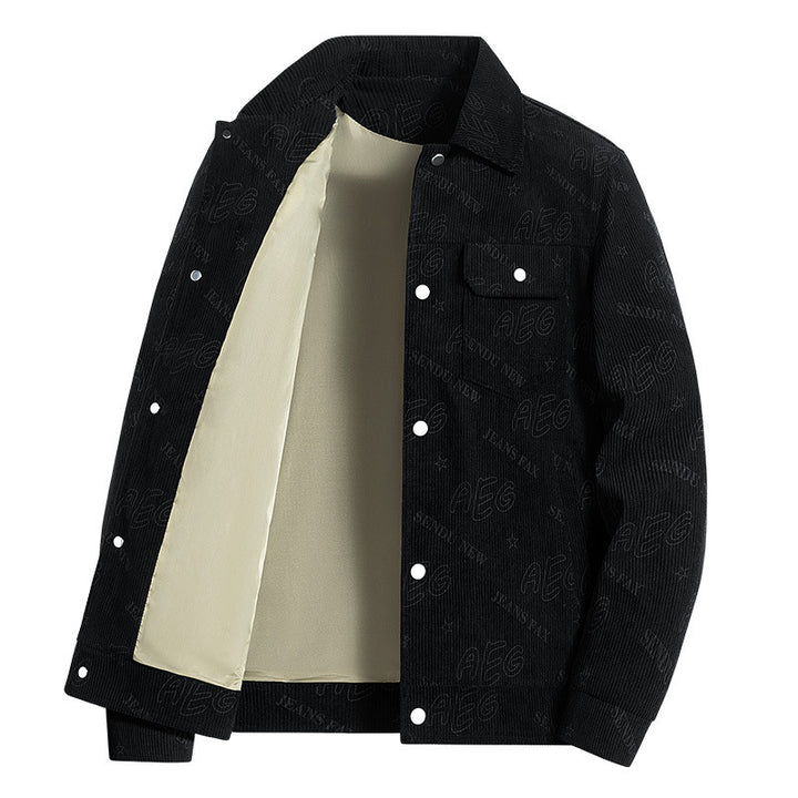 Herren Lässige Cordjacke mit praktischem Druck Echo Archiv