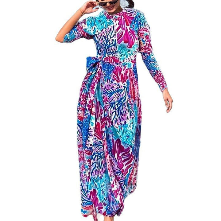 Damen Maxikleid mit floralem Druck und Schleifendetail Echo Archiv