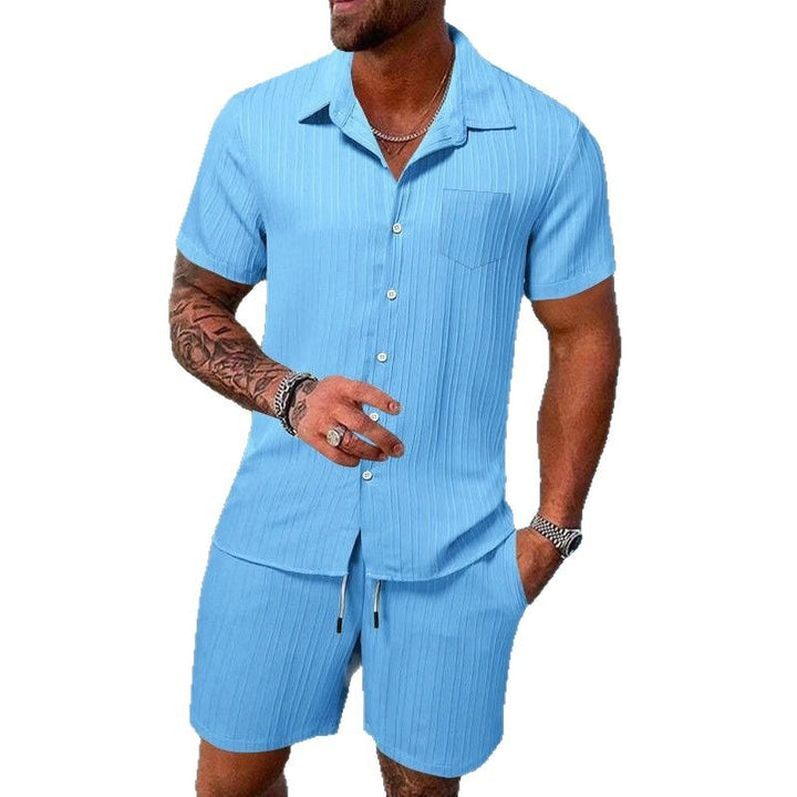 Herren Kurzarmhemd und Shorts Set Echoarchiv