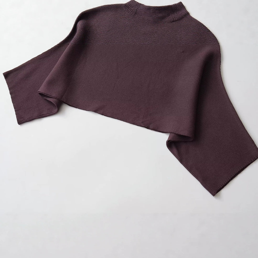 Damen Gerippter Kurz‑Poncho mit U‑Boot‑Ausschnitt und kastiger Silhouette Echo Archiv