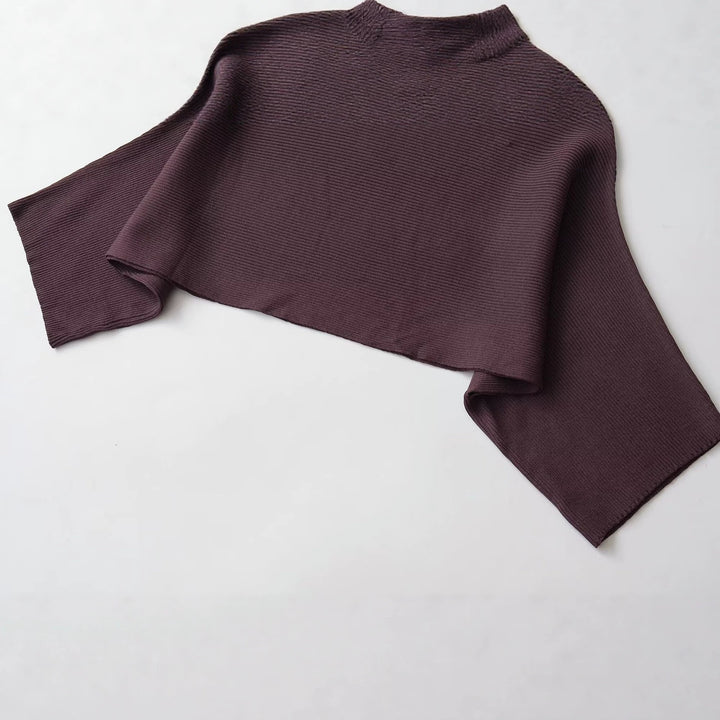 Damen Gerippter Kurz‑Poncho mit U‑Boot‑Ausschnitt und kastiger Silhouette Echo Archiv