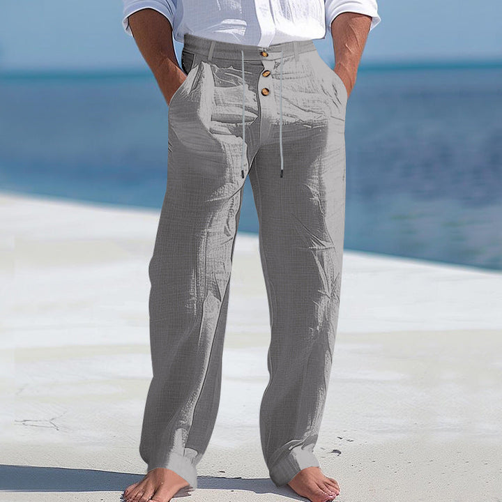 Herren lässige Hose mit hohem Bund und bequemen Taschen Echoarchiv
