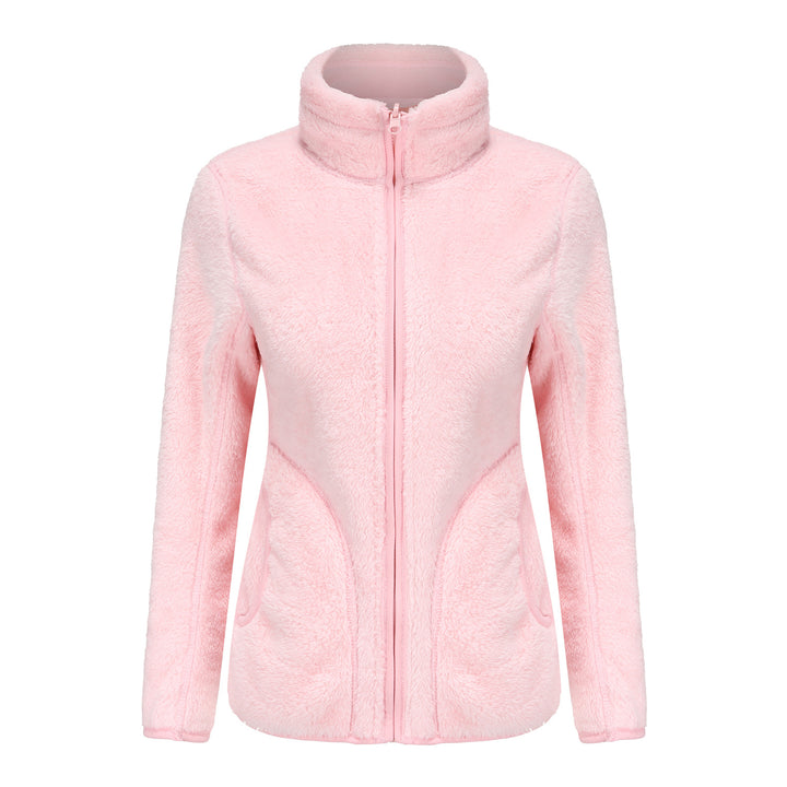 Damen nan kuschelige Fleecejacke mit hohem Stehkragen, durchgehendem Reißverschluss und figurformenden Nähten Echo Archiv