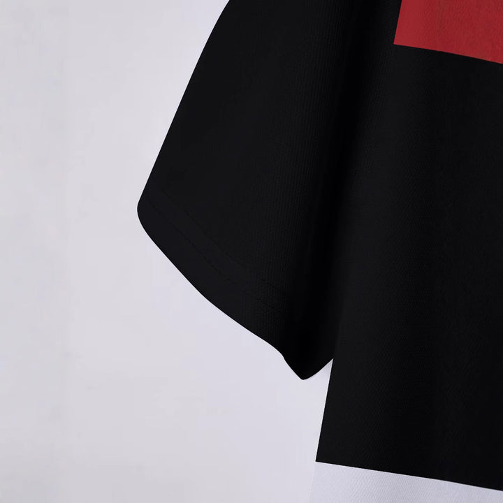 Herren Poloshirt mit kreativem Blockdesign und atmungsaktiver Textur Echoarchiv