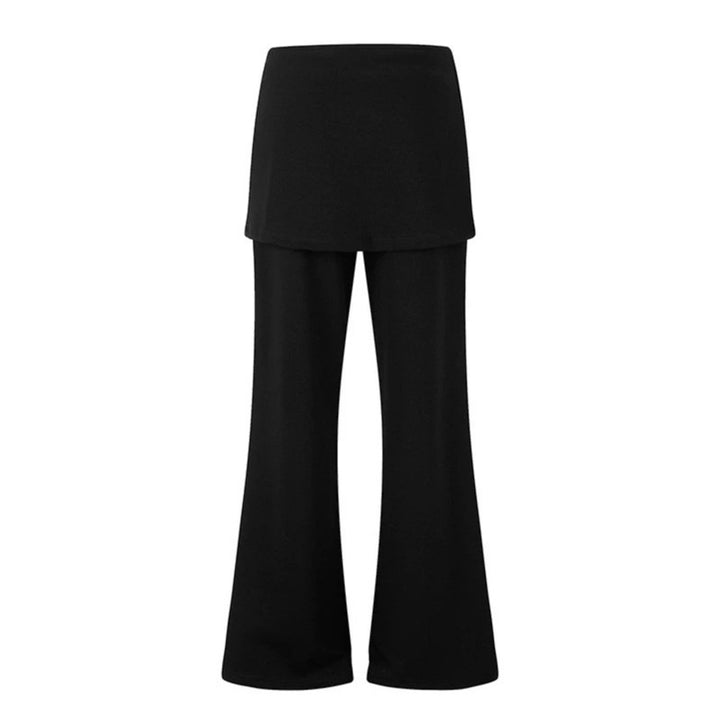 Damen Loungewear-Hose mit integriertem Minirock, weitem Bein und Stern-Strassapplikation Echoarchiv