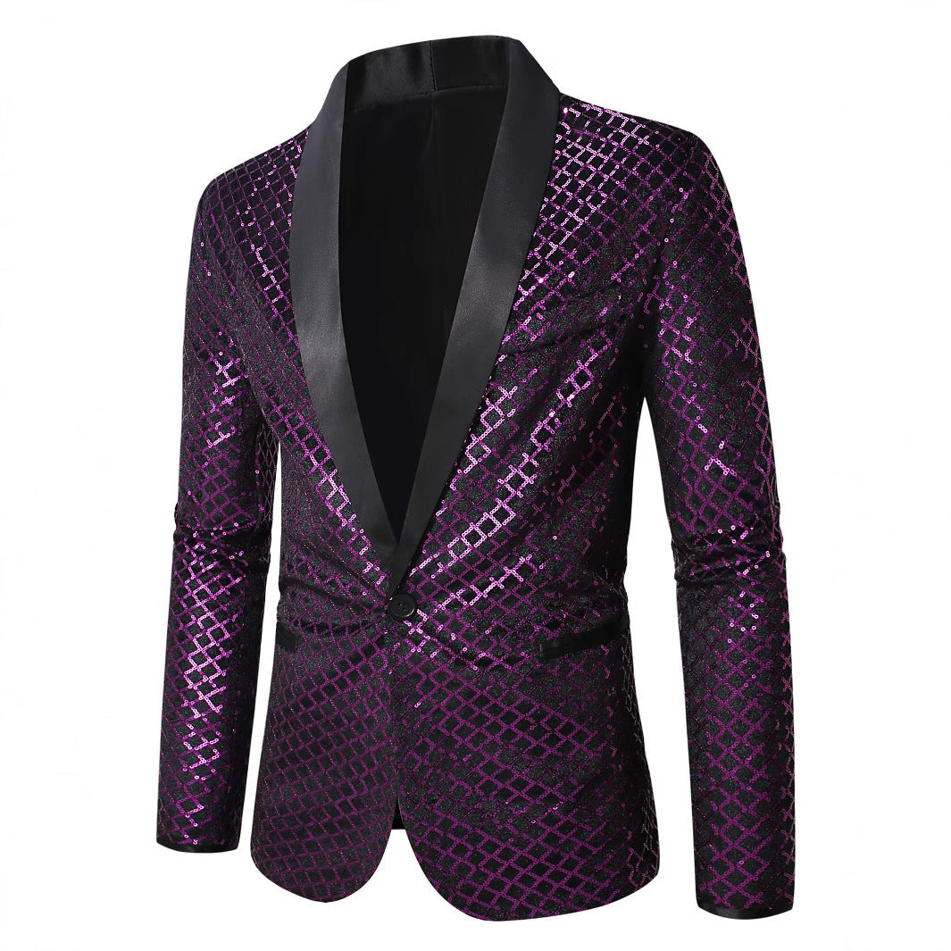 Herren schimmernder Pailletten Blazer mit modernem Design Echoarchiv