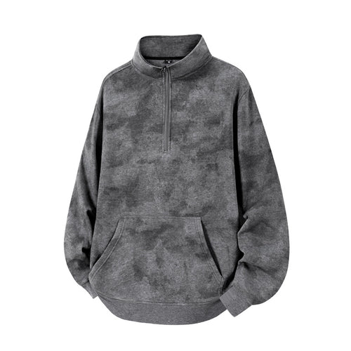 Unisex Oversize-Halbzip-Sweatshirt mit Kängurutasche und hohem Kragen Echoarchiv