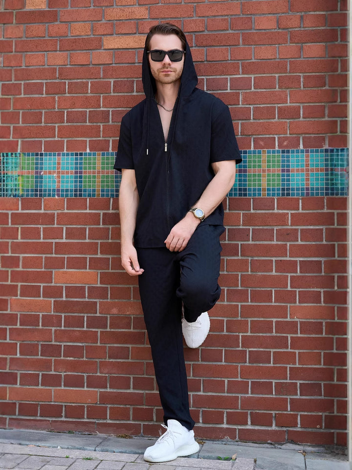 Herren lässiges Kapuzenshirt und Jogginghose Set Echoarchiv