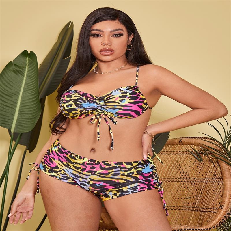 Damen Bikiniset mit raffinierter Schnürung und tierischem Print Echo Archiv